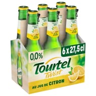 Tourtel Twist bière sans alcool aromatisée citron 6x27,5cl 0%vol