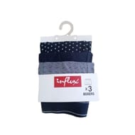 Lot de 3 boxers unis et fantaisies homme Influx BL03 MARINE/BLANC T8