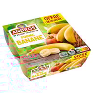 Andros dessert fruitier pomme banane 4x100g offre découverte