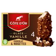 Cote d'or 4 bâtonnets vanille lait noisette 260g
