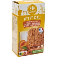 Carrefour biscuits p'tit dèj pépites chocolat abricot amande 400g