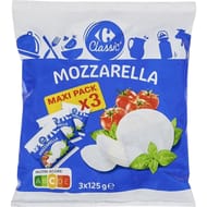 Carrefour Classic' mozzarella 3x125g