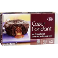 Carrefour coeur fondant au chocolat et caramel au beurre salé 2x95g