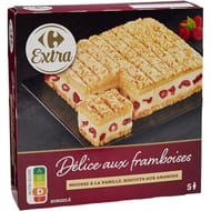 Carrefour extra dessert glacé délice aux framboises 390g