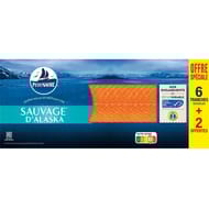 Petit navire saumon rouge du Pacifique fumé 6 + 2 tranches minimum 200g