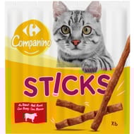 Carrefour companino friandises pour chat sticks au boeuf -30g