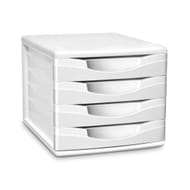 Carrefour bloc de rangement 4 tiroirs blanc
