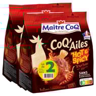 Maître Coq coq'ailes hot spicy sachet lot 2x250g