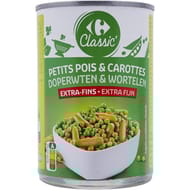Carrefour classic petits pois et carottes extra-fins - 265g