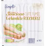 Simpl saucisse cuite fumée x10 350g