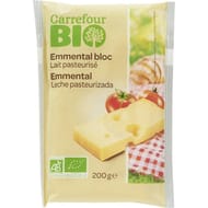 Carrefour Bio Emmental Bloc Au Lait Pasteurisé Bio 200g