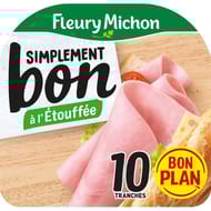 Fleury Michon simplement bon jambon a l'étouffée sans couenne 10 tranches 350g maxi format