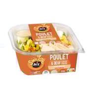 Mix buffet salade poulet et oeuf crudités pâtes conchiglie rigate sauce parmesan 250g