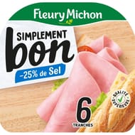 Fleury Michon jambon simplement bon -25% de sel 6 tranches 210g