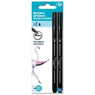Carrefour marqueur permanent noir pointe moyenne lot de 2
