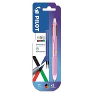 Pilot frixion ball 4 couleurs - rose + 2 recharges bleu