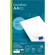 Carrefour bloc 50 feuilles A4 uni 210x297mm 80 grammes