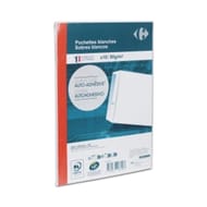 Carrefour 10 pochette blanches fermeture auto-adhésive 229x324mm 90 grammes
