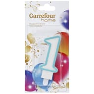 Carrefour home bougie chiffre n°1 avec bobèche