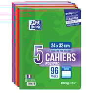 Oxford lot de 5 cahiers easybook agrafés 240x320 96p