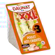 Daunat Sandwich club XXL poulet rôti crudités 230g
