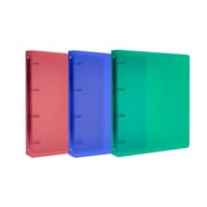 Lot de 3 classeus A4+ dos 40mm 4 anneaux rond basic PP translucide