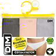 Lot de 3 slips ligne Les Pockets Ecodim Dim 5MJ TAUPE/ROSE/GRIS 44\46