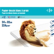 Carrefour pochette dessin à grain 240x320 12 feuilles 224 grammes