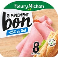 Fleury Michon jambon simplement bon -25% de sel 8 tranches 280g