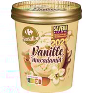 Carrefour sensation glace vanille macadamia pot 295g