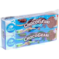 Carrefour classic' chocograni biscuits nappés choco lait 2x200g
