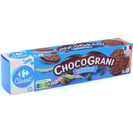 Carrefour classic' chocograni biscuit nappés chocolat au lait 200g