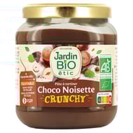 Jardin bio étic pâte à tartiner chocolat noisette crunchy bio équitable 350g