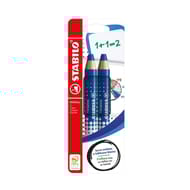 Blister carton 2 crayons stabilo markdry bleu