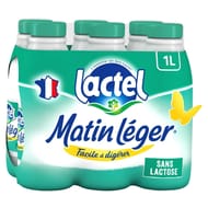 Lactel matin léger lait écrémé avec 0.5% de lactose 6 x 1 l