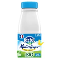 Lactel matin léger lait bio 1.2.% mg uht bouteille 50 cl