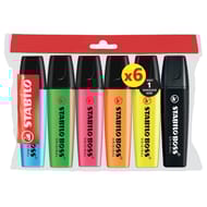 Ecopack 6 surligneurs boss original 5 fluo + 1 marqueur noir