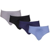 Lot de 4 slips taille basse homme Influx basic UNI NOIR/BLEU/GRIS/BLEU CHINE T6
