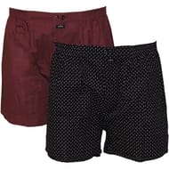 Lot de 2 caleçons fantaisie et unis IMP MARINE/BORDEAUX T4