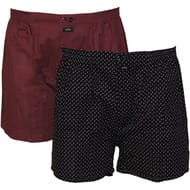 Lot de 2 caleçons fantaisie et unis IMP MARINE/BORDEAUX T3