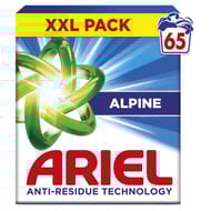 Ariel lessive poudre dissolution rapide 65 lavages alpine 3.575kg