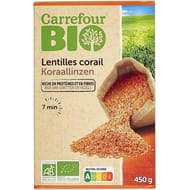 Carrefour bio lentilles corail bio 450g