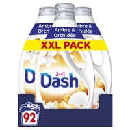 Dash 2 en 1 lessive liquide ambre & orchidée 92 doses 4.14l