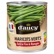 D'aucy haricots verts extra fins rangés 4/4 440g