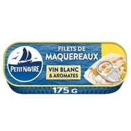 Petit navire filets de maquereaux vin blanc aromates sans aromes ajoutés 175g