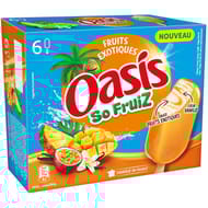 Oasis so fruiz 6 bâtonnets vanille sauce et enrobage fruits exotiques 282g
