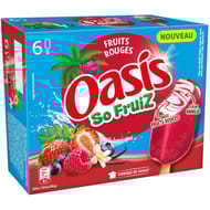 Oasis so fruiz 6 bâtonnets vanille sauce et enrobage fruits rouges 282g