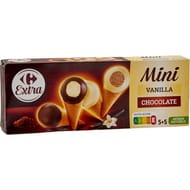 Carrefour extra 10 mini cônes vanille chocolat 177g