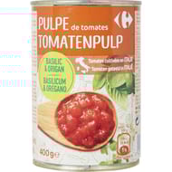 Carrefour classic' pulpe de tomates origan et basilic 400g