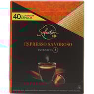 Carrefour selection café capsules type nespresso espresso savaroso intensité 7 x40 - 208g